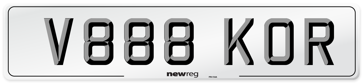 V888 KOR Number Plate from New Reg